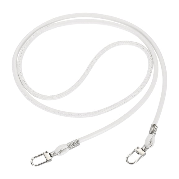 Crossbody Replacement Chain Strap, 120cm Thin Soft PU Leather Handbags Strap for Small Bag Purse Clutch Phone Case (White)
