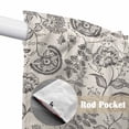 thumbnail image 2 of Grey Paisley Kitchen Window Curtains, Swag Curtains Valance for Bedroom Living Room Bathroom, Boho Flower Botanical Leaf Branch Rod Pocket Window Treatment Curtain Block Drapes 2 Panels 28"x36", 2 of 9