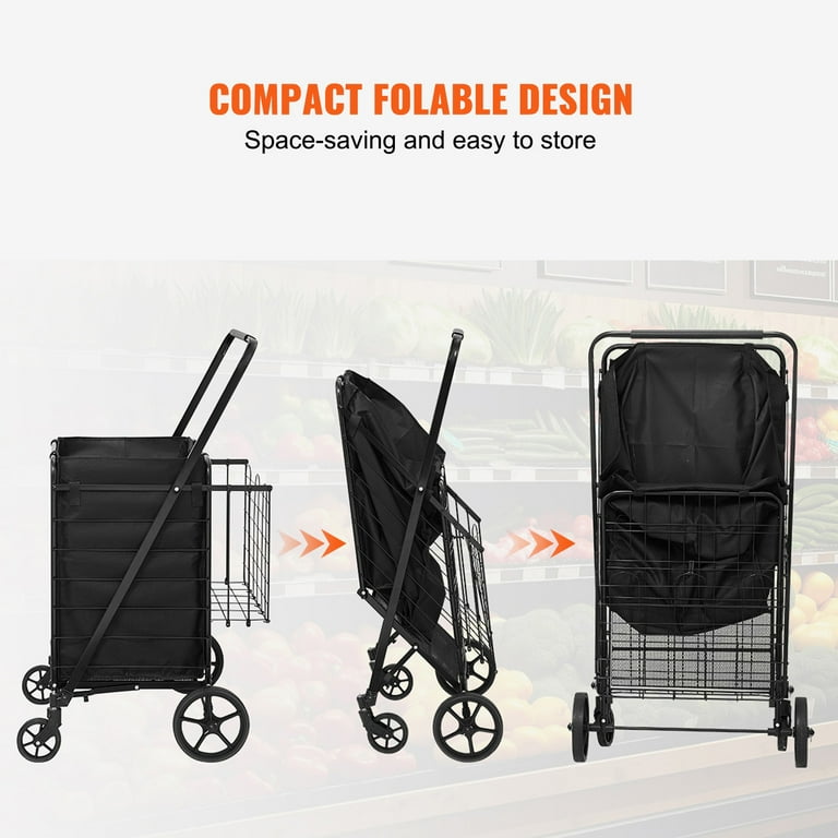 KFFKFF Collapsible Shopping Trolley with Detachable