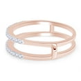 thumbnail image 5 of 1/4 CT Round Cut White Cubic Zirconia Enhancer Double Guard Ring In 14K Rose Gold Over Sterling Silver (Color: White, Clarity: VVS1-VVS2, 0.25 Cttw) -10, 5 of 7
