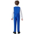 thumbnail image 3 of Boys Suit 4PC Baby Suits Wedding Formal Party Vest Suit Set Little Gentleman Waistcoat Prom Tuxedo Dress suit Outerwear Party Vest+Shirt+Tie+Pants Clothes Set for Toddler Kids Royal Blue 7, 3 of 5