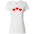 thumbnail image 3 of Inktastic 3 Red Hearts Women's T-Shirt, 3 of 5