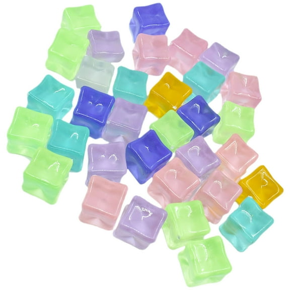 Masteelf 30Pcs Glow Ice Cubes for Drinks Assorted Color Acrylic Material