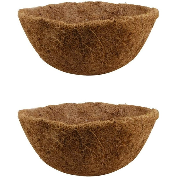 Pikadingnis 2 Packs Round Trough Coco Liners Natural Coconut Coir Fiber