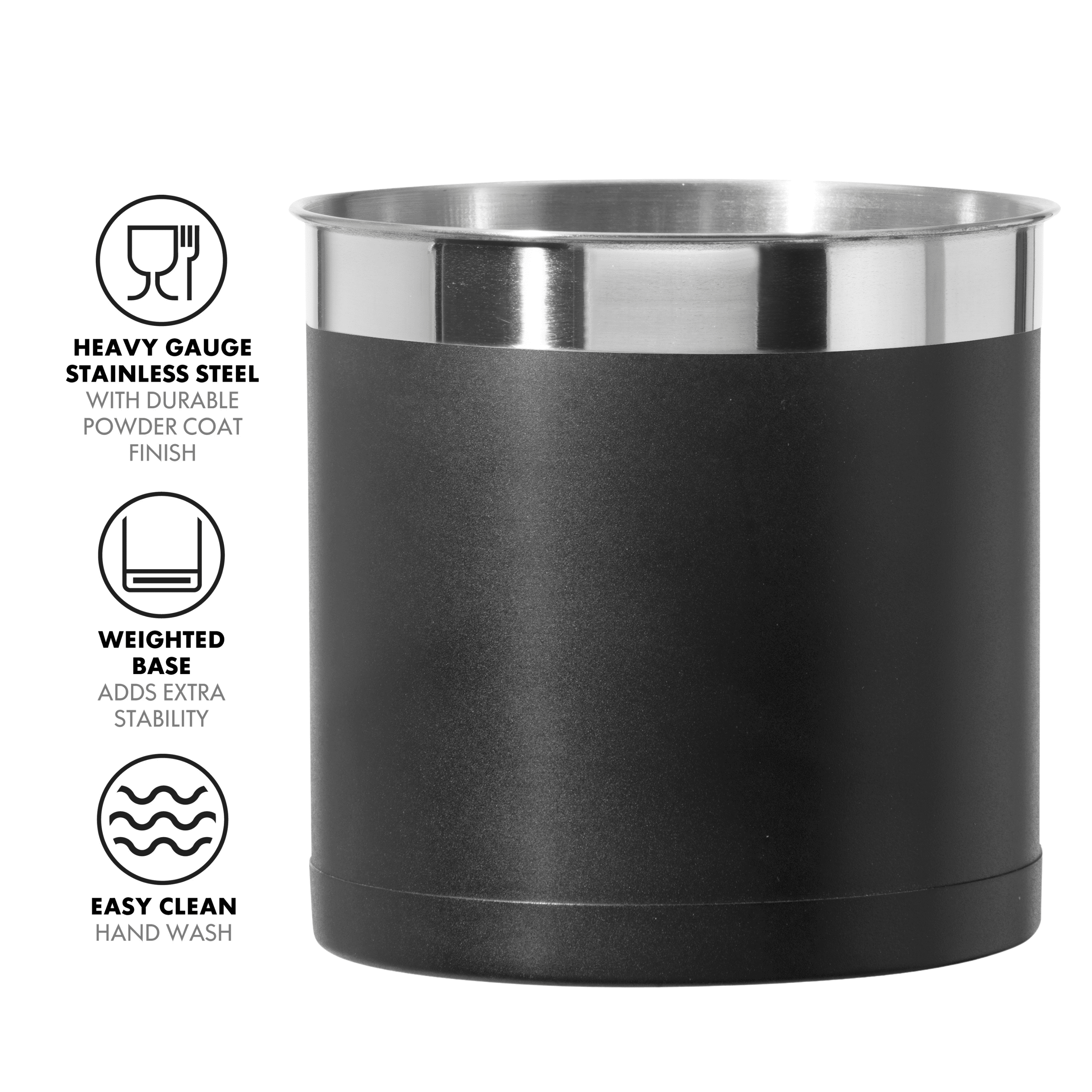 Stainless Steel Jumbo Utensil Holder (7" dia x 6.5" H)