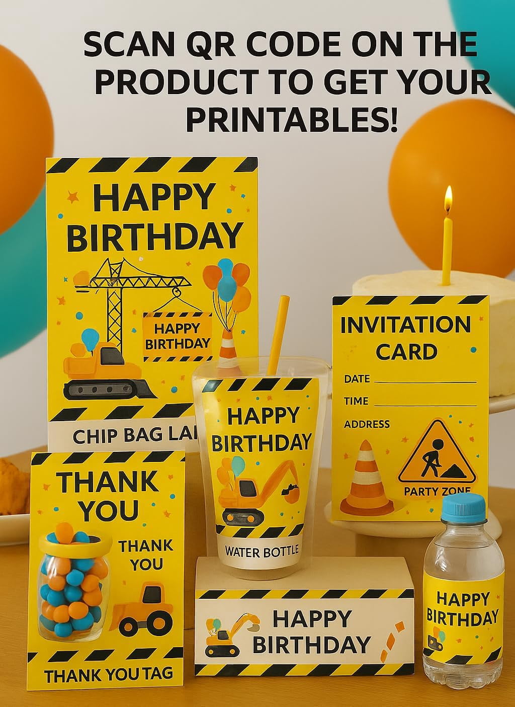 Empire Party Supply Construction 2nd Birthday Party Decoration Kit Balloon Garland Box Dump Truck Supplies 164 Pieces
