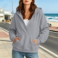 thumbnail image 2 of QQZ 2026 Fall Winter Wrap V Neck Pullover Hoodies For Women, Loose Sweatshirt For Women, Comfy Hoodies For Women With Kangaroo Pocket, 2 of 7