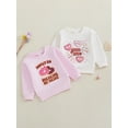 thumbnail image 3 of Gupgi Chandail en Molleton Fille Tout-Petit Saint-Valentin Lettre Donut Cœur Imprimé Manches Longues Col Rond Pull, 3 of 9