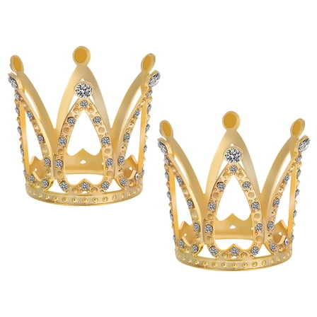 2 Pcs Rhinestones Tiara Hair Trinkets Crown Shiny Decorations Alloy Baby Child