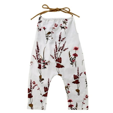 

Baby Toddler Girls Floral Pattern Strap Harem Backless Jumpsuit (90/12-18 Months)