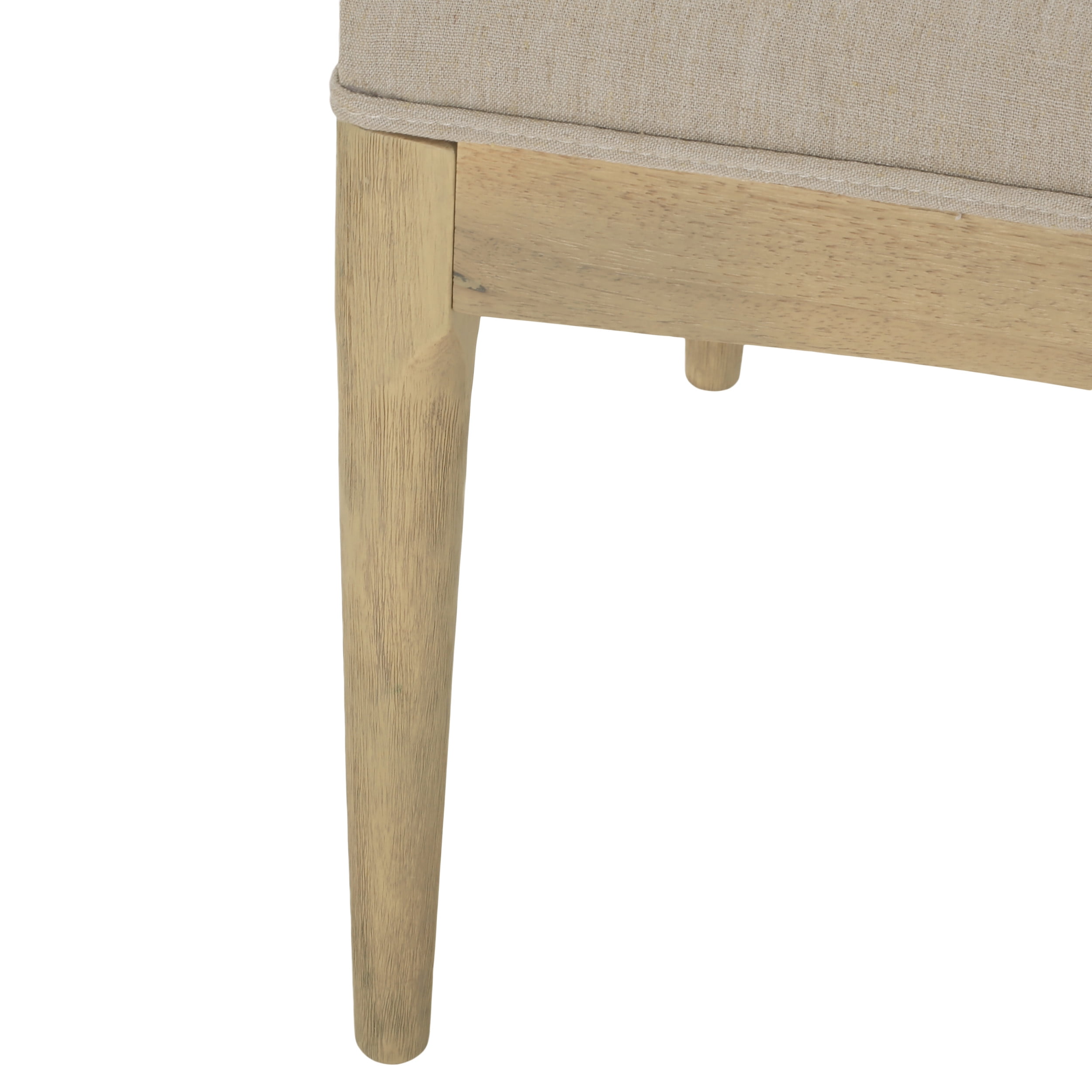 Noble House Cotterell Fabric and Wood Dining Chairs, Set of 2, Pebble Linen and Light Ash