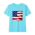 thumbnail image 3 of CFLVAEK Kids American Flag Shirts Boys Girls Fourth of July Patriotic Tshirts Comfy Cotton Short Sleeve Round Neck Tshirt for Indenpendence Day 14 Years, 3 of 6