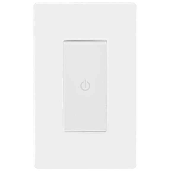 Tesler On-Off Touch Switch with Wall Plate in White