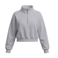 thumbnail image 3 of Falkdiz Girls Cropped Sweatshirts Half Zip Stand Up Neck Pullover Winter Casual Outdoor Hoilday Long Sleeve Tops for Girls Gifts , Gray , Size: 14-15 Years, 3 of 7