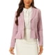 thumbnail image 1 of Blazer corto de trabajo INSPIRE CHIC para mujer con cuello de solapa, manga larga, volantes, chaqueta casual de oficina XL rosa, 1 of 6