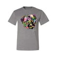 thumbnail image 2 of Wild Bobby, Colorful Rainbow Cute Pug Animal Lover Men's Graphic T-Shirt, Heather Grey, X-Large, 2 of 3