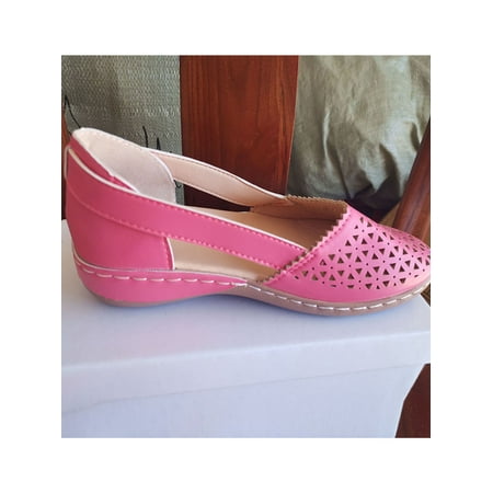 

Gomelly Ladies Shoes Slip On Wedges Solid Color Sandals Casual Females Women s Pink 7