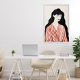 thumbnail image 3 of Stupell Industries Modern Woman in Striped Blouse White Framed Giclee Art, 20 x 30, by Omar Escalante, 3 of 8
