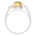 thumbnail image 4 of Halo Engagement Ring for Women - 2.6ct Natural Citrine in 18K White/Rose Gold Promise Ring, 4 of 6