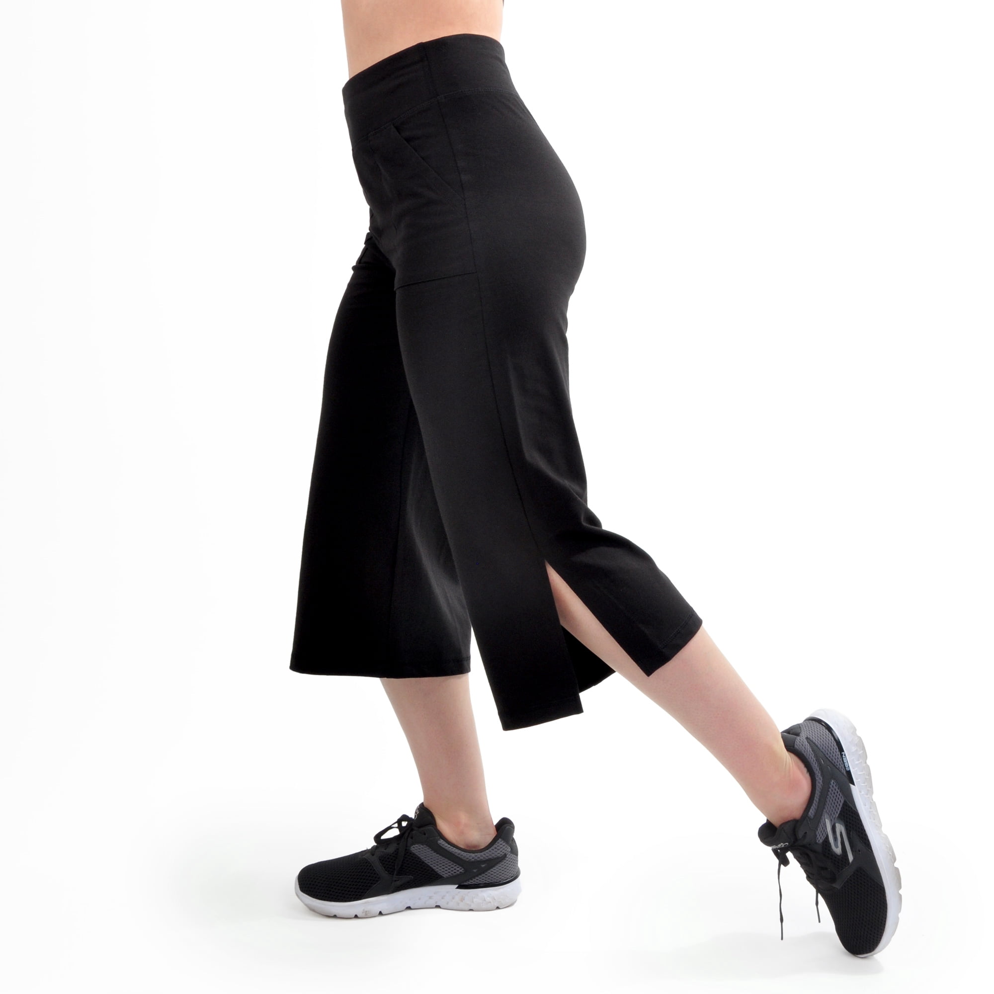 Women's Athleisure Mallory 21" Cropped Wide Leg Pant with side vents