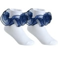 Little Girls Big Ruffle Socks Cute Double Lace Frilly Dress Socks 6 Pairs (S)