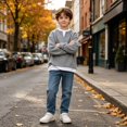 thumbnail image 6 of Boys Long Sleeve V Neck Pullover Sweater - Layered Sweatshirt Top, Soft Casual School Sweater for Everyday Wear, 6 of 8