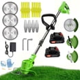 thumbnail image 5 of Compact Cordless Electric Lawn Mower Dual Lithium Batteries 3 Blades Handheld Weed Wacker for Yard Garden Maintenance, 5 of 9
