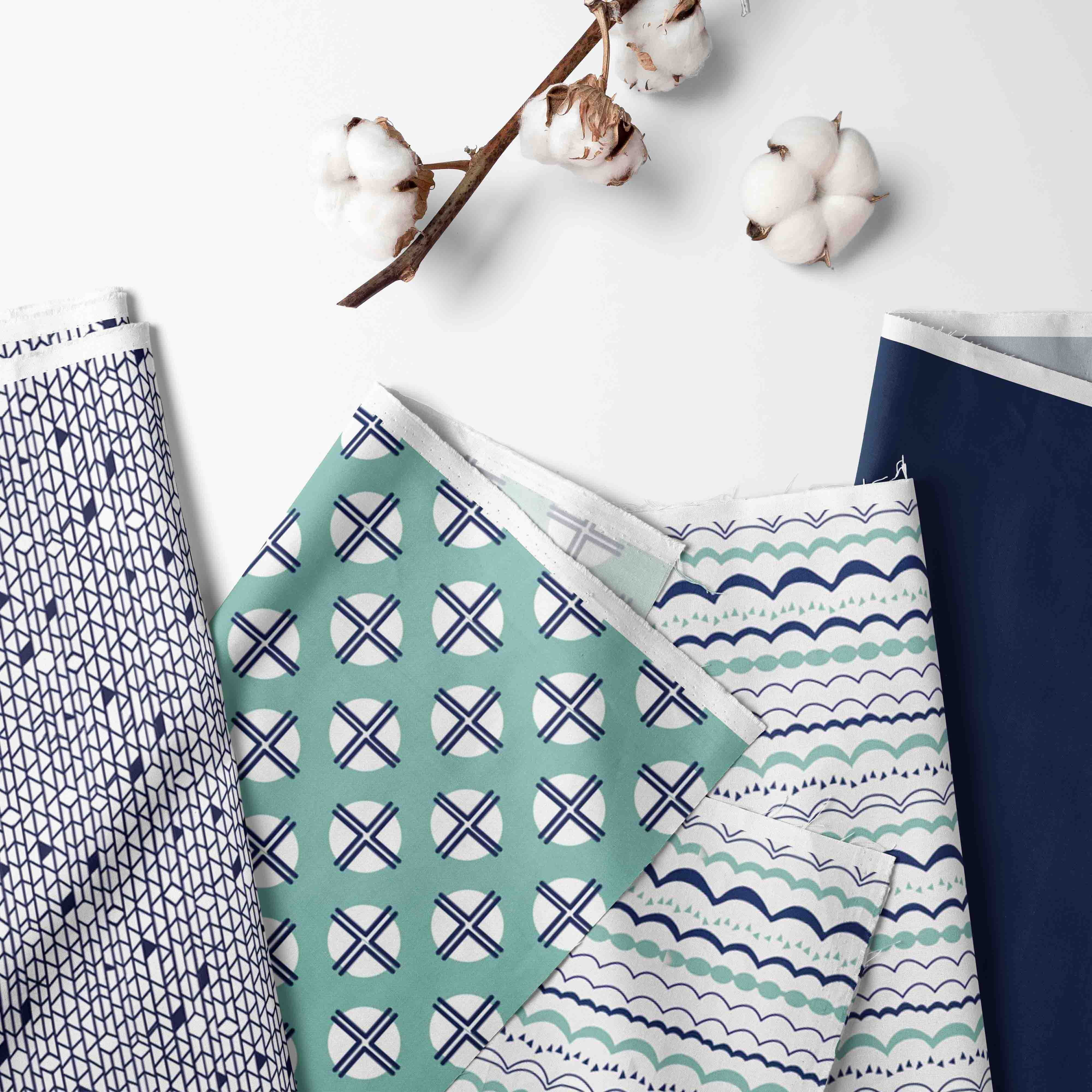 Bacati - Tribal Noah 3-Piece Crib Bedding Set - Mint/Navy Boys