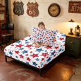 thumbnail image 4 of Manfei Watercolor Patriotic Stars Twin Sheets, USA Flag Bedding, Red Blue White, Polka Dots Reversible 3pcs (1 Flat Sheet, 1 Fitted Sheet and 1 Pillowcase), 4 of 6