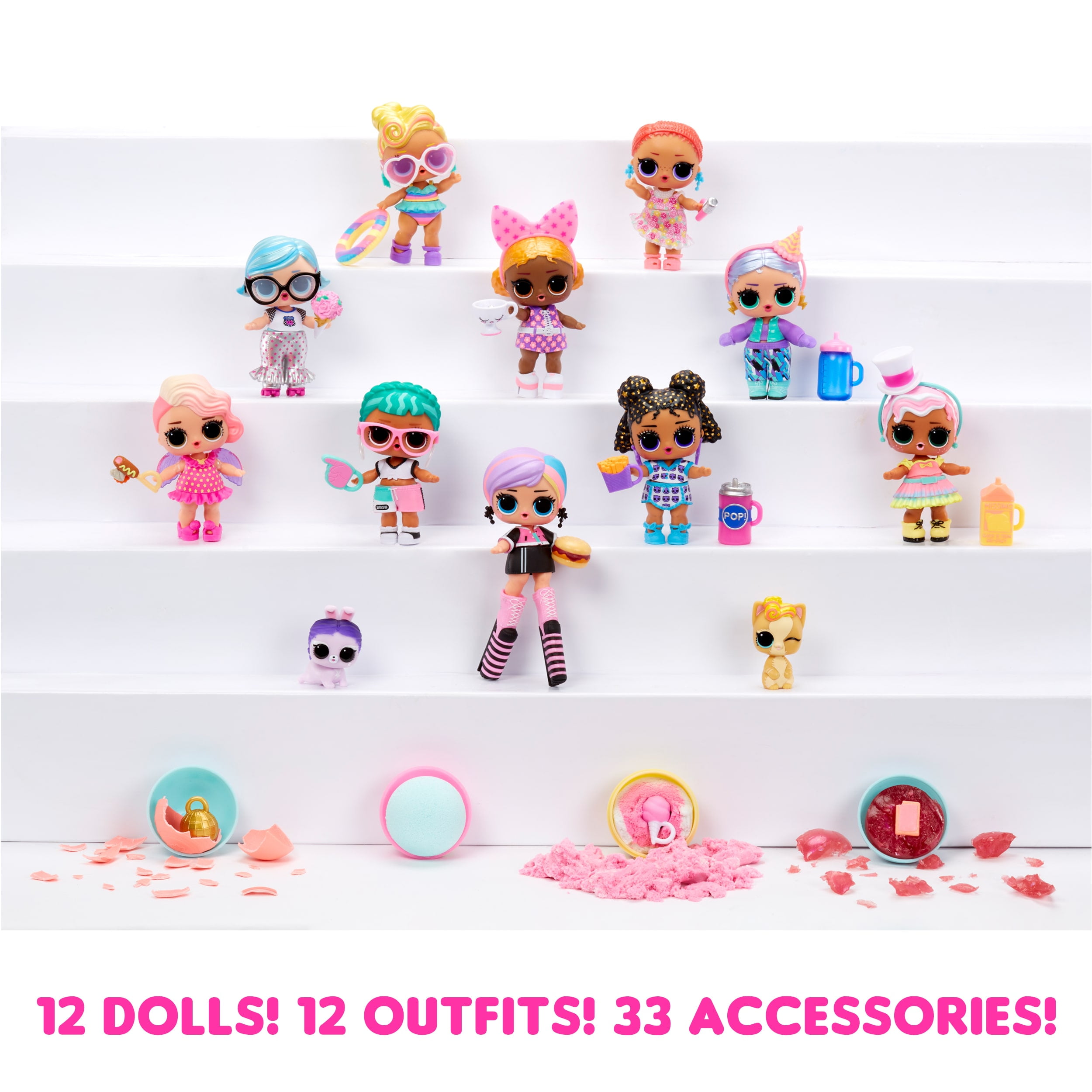 LOL Surprise! Mega Ball Magic - 12 Collectible Dolls, 60+ Surprises, 170  Value, 4 Unboxing Experiences, Squish Sand, Bubbles, Gel Crush, Shell  Smash