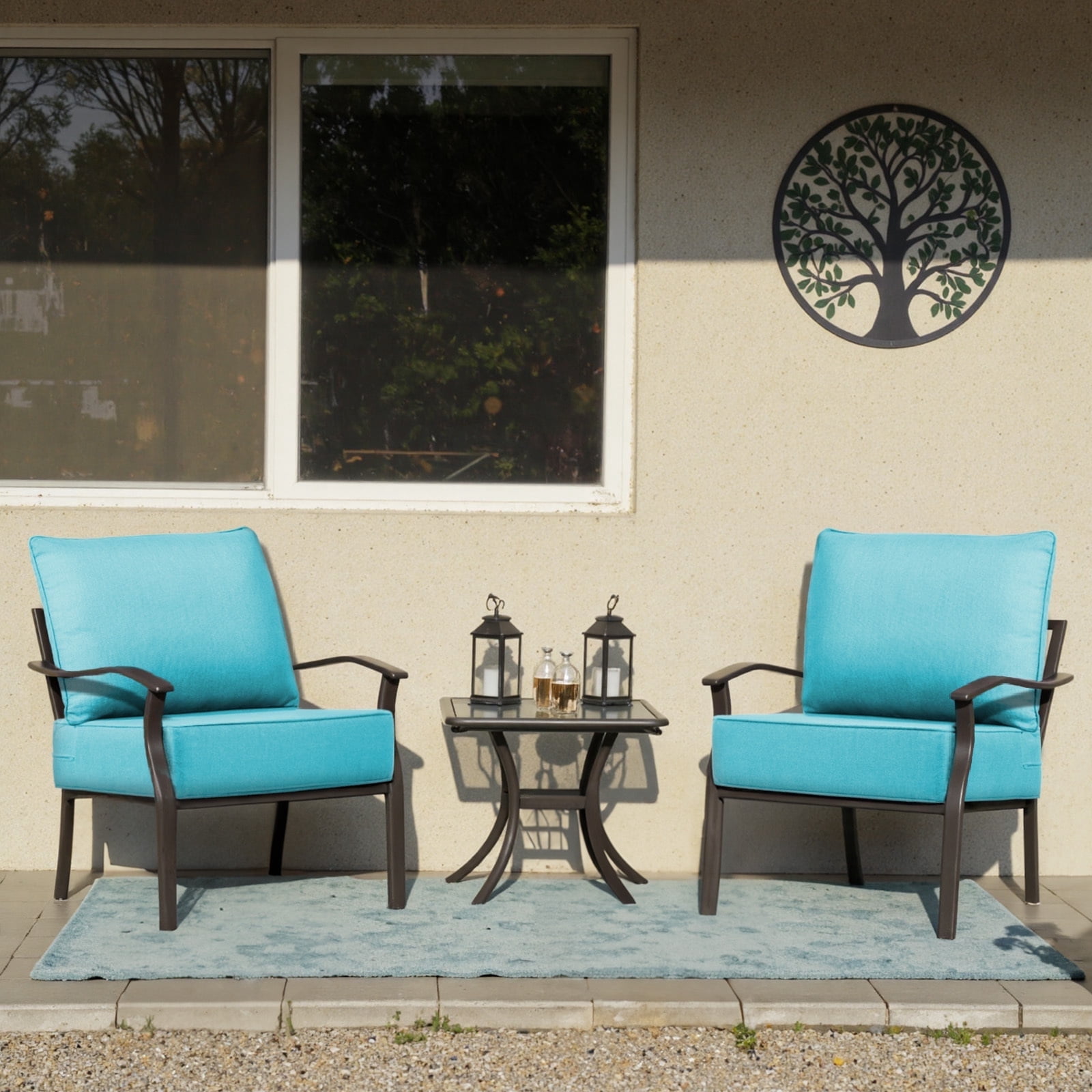 Opohoro Outdoor Deep Seat Cushion Set, 24"x22"x6", Water Resistant & UV Resistant Comfortable Furniture Cushions for Patio Chair, Sofa, Loveseat