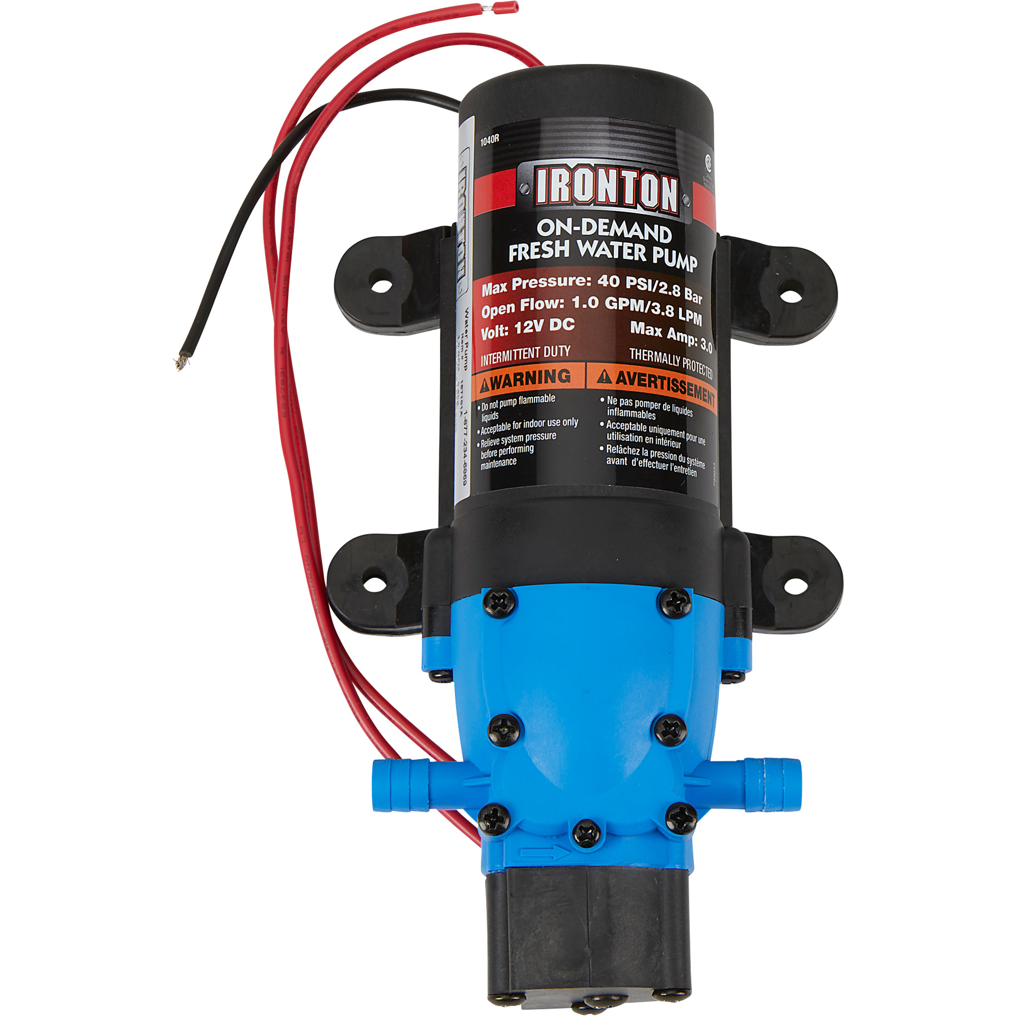 Ironton 12 Volt Potable Water Pump 1.0 GPM