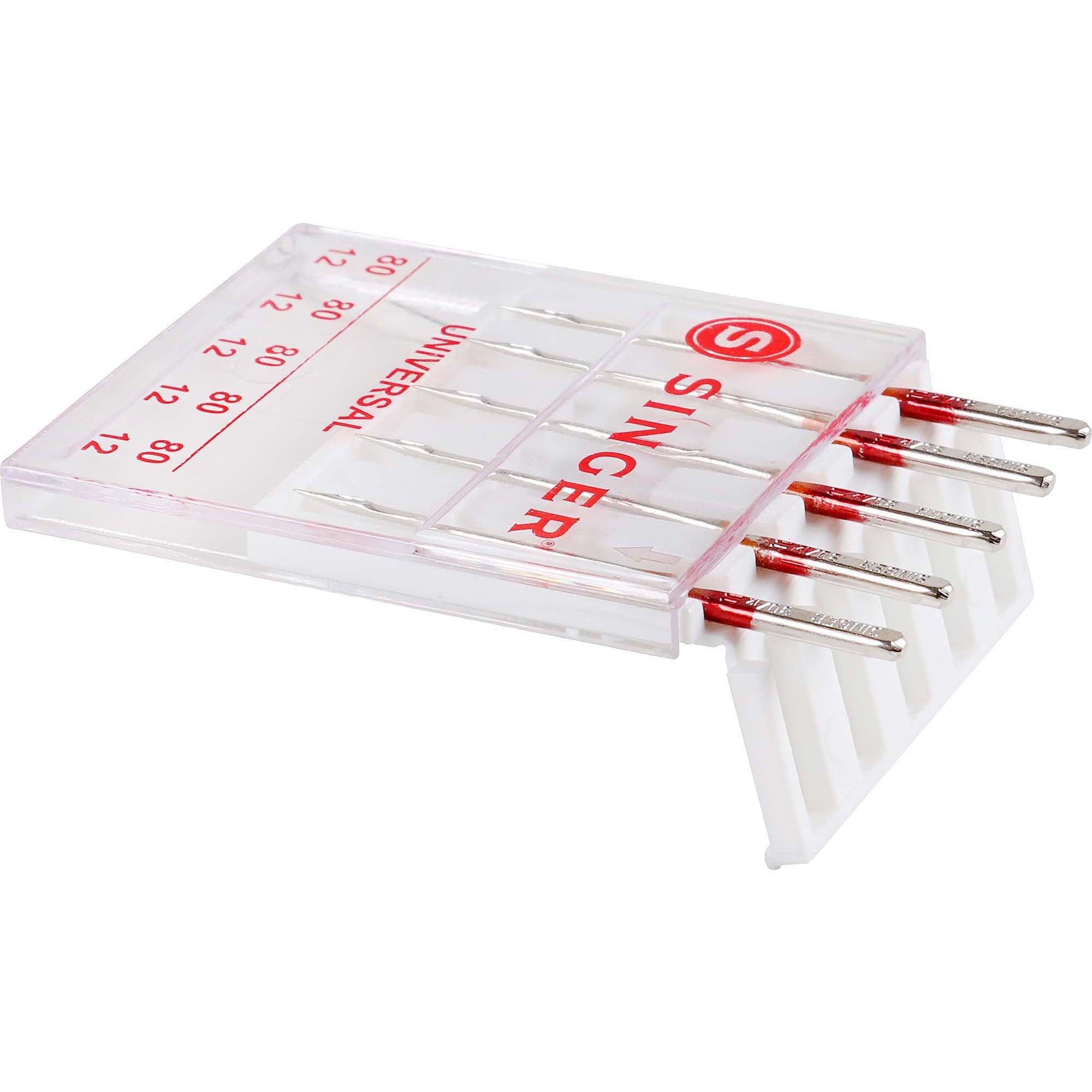 SINGER Size 80/12 Universal Regular Point Sewing Machine Needles - 5 Count