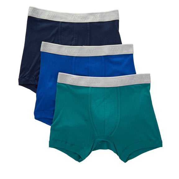 Men's Lucky 201PB02 Cotton Modal Boxer Briefs - 3 Pack (Black Iris/Blue/Bayou S)