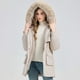 thumbnail image 5 of Parkas de manga larga para mujer, chaqueta holgada coreana de longitud media, abrigo para mujer, 5 of 7