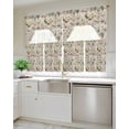 thumbnail image 4 of Pastoral Botanical Swag Valance and Tier Curtains 24'' Length Set, Vintage Mushroom Spring Summer Flowers Light Filtering Kitchen Curtains, Tier Curtain Valances for Bathroom/Living Room/Bedroom/Café, 4 of 6