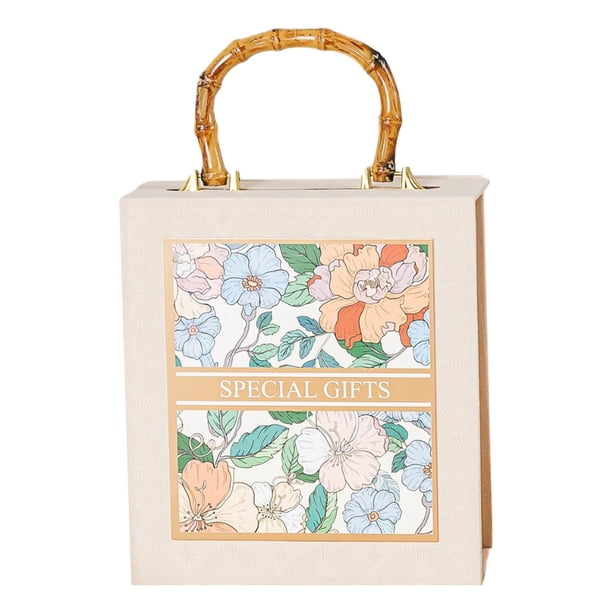 Caja de dulces para boda, regalo para dama de honor, decoración de moda, recuerdo con estampado floral. champán