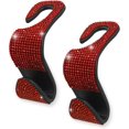 thumbnail image 1 of HSHDLDF 2PCS Car Seat Hooks, Bling Car Rhinestone Headrest Hooks, Universal Bling Car Interior Accessories, for Handbag, Clothes, Purse, Water Bottle (Red), 1 of 6