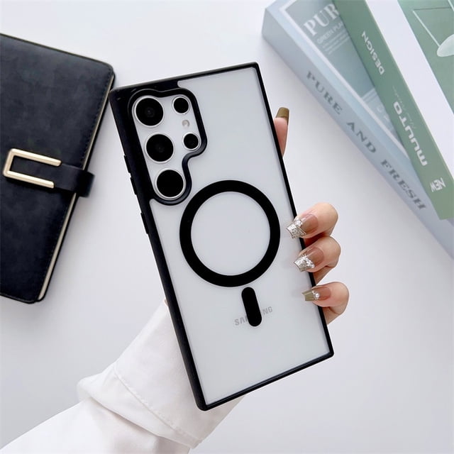 Mag Para Samsung S23 Ultra Funda Para Teléfono Móvil Absorción Magnética Makaron S22 Acrílico S23 Plus Protectora Gao Jiahui unisex