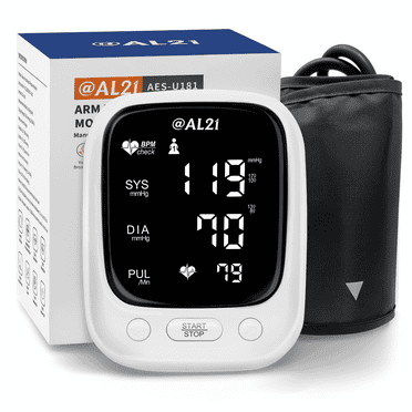 @AL21 Upper Arm Digital Blood Pressure Monitor with LCD Display, Adjustable Cuff, Arm Monitor, Batteries, Carry Bag