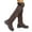 Brown, variant on Womens Suede Thigh High Boots Fall Winter Round Toe Chunky Heel Tall Booties Lace up Pull on Over the Knee Booties