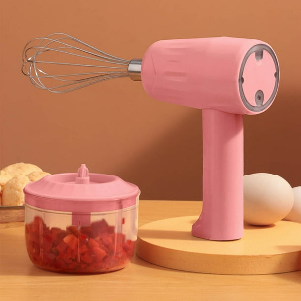 Xihbxyly Batidora Eléctrica de Mano, Picadora de Alimentos 2 En 1, Recargable Por Usb, Varillas Desmontables, Motor Potente, Multifunción, para Ajo, Verduras y Carne, Diseño Compacto, Fácil de Limpia