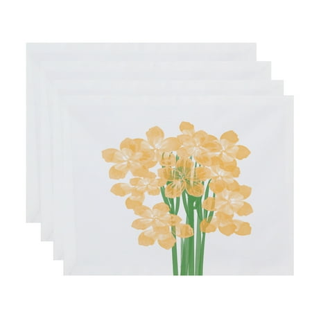 

Simply Daisy 18 x 14 Inch Florpalida Floral Print Placemat (Set of 4) Yellow
