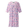 thumbnail image 1 of Silverts Women Open Back Knit Hospital Gown, S, Pink Butterfly, 1 of 2