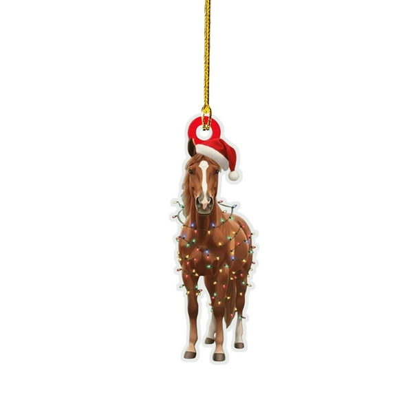 Christmas 2025 New! 2025 Horse Christmas Ornament - Festive Tree Hanging Decor for Horse Lovers