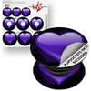 Decal Style Vinyl Skin Wrap 3 Pack for PopSockets Glass Heart Grunge Purple (POPSOCKET NOT INCLUDED) by WraptorSkinz
