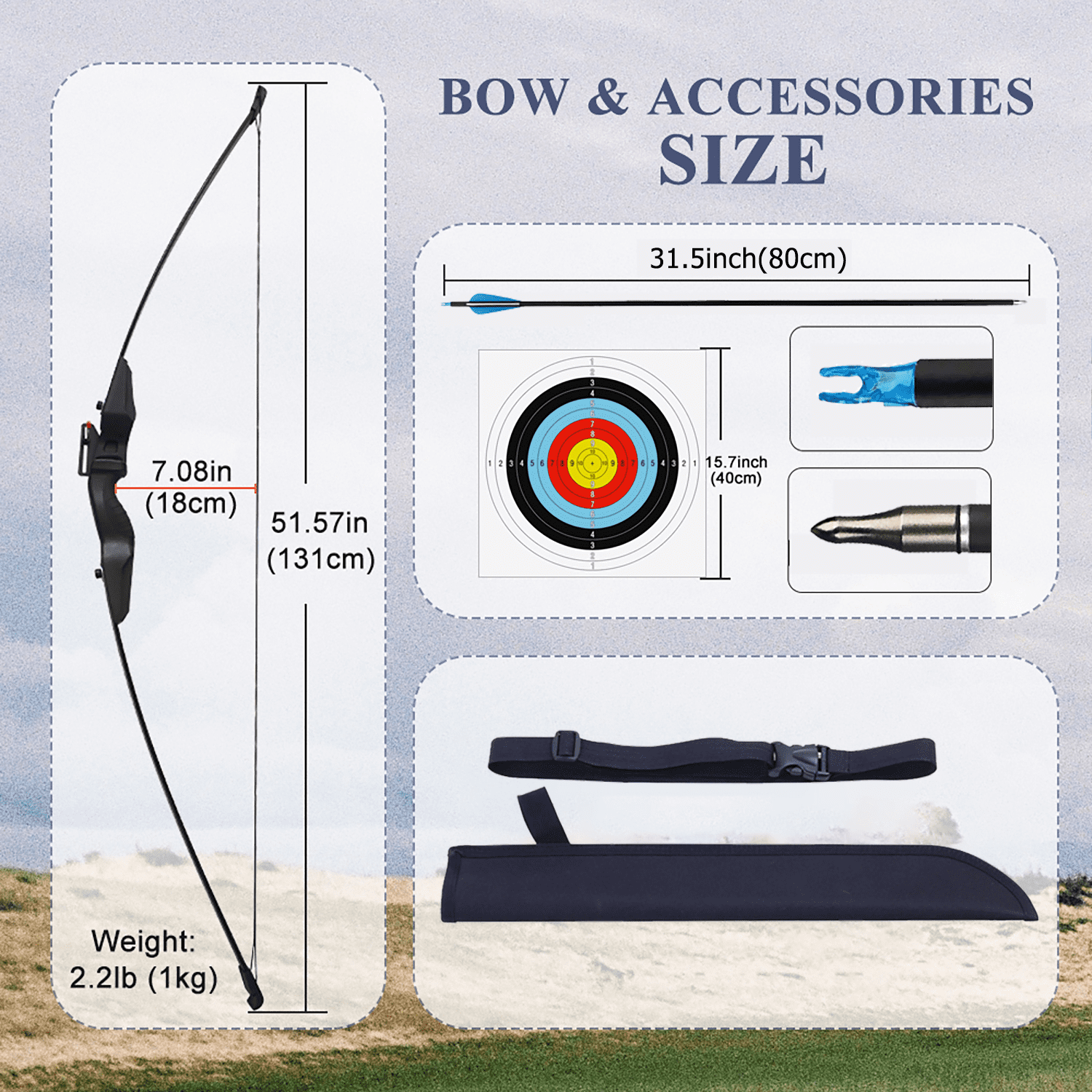 Piaoyu Catch&Hunt 40lbs Recurve Bow and Arrow,Archery Bows Set for Adults,Right Hands Bow,Suitable for Beginner Teenagers Outdoor Hunting,Target Practice
