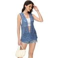 thumbnail image 2 of Cardigan Ouvert en Dentelle Crochetée Florale pour Femmes, 2 of 5