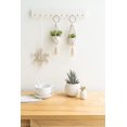 thumbnail image 2 of Paquete de 2 mini colgadores de macramé para plantas, decoración bohemia para colgar en la pared, entrada, hogar, oficina, accesorios para coche, regalos para amantes de las plantas, color blanco, 2 of 5