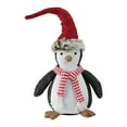 thumbnail image 2 of Northlight 10" Black and White Small Plush Penguin in Striped Scarf Christmas Figurine, 2 of 3